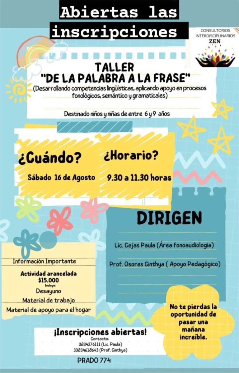 Taller de la Palabra a la Frase en Espacio Zen