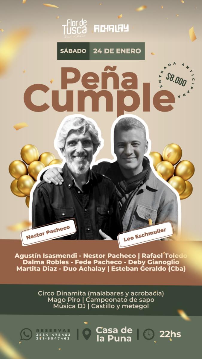 Peña de Flor de Tusca y Achalay en Casa de la Puna